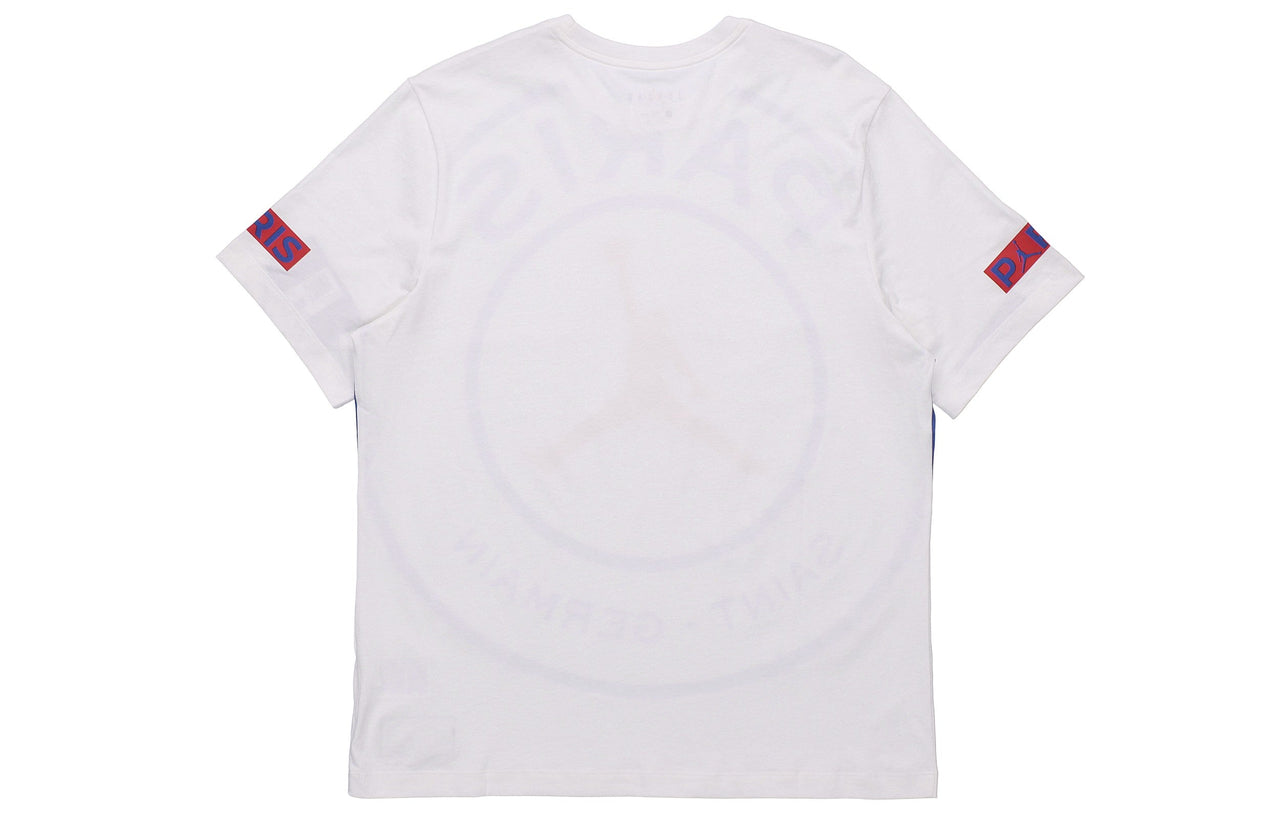 Air Jordan SS20 As M J Psg Logo Tee Paris Saint-Germain Flying Man Pattern Short Sleeve White BQ8385-100