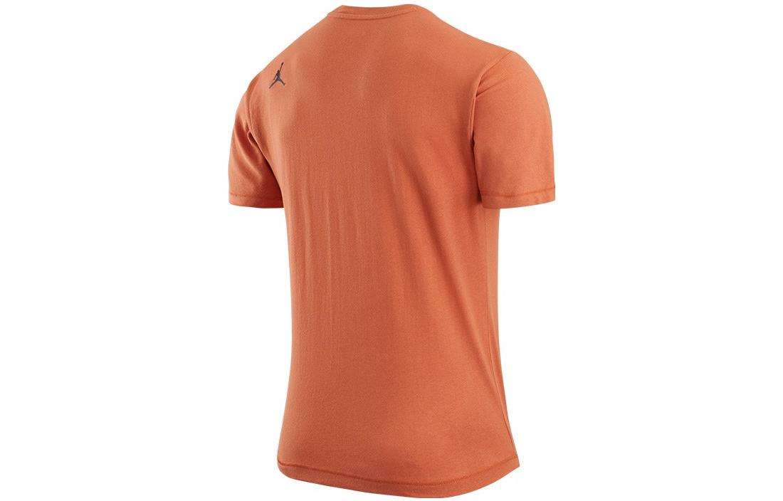 Men's Air Jordan 23 Engineered Contrasting Colors Pocket Round Neck Casual Short Sleeve Orange Black DM1389-872