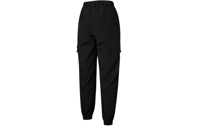 (WMNS) Air Jordan Essentials Pocket Woven Label Logo Drawstring Bundle Feet Sports Pants/Trousers/Joggers Black DD6996-010