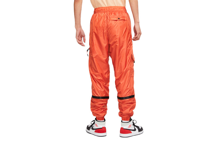 Men's Air Jordan Solid Color Big Pocket Breathable Woven Sports Pants/Trousers/Joggers Orange DM1866-872