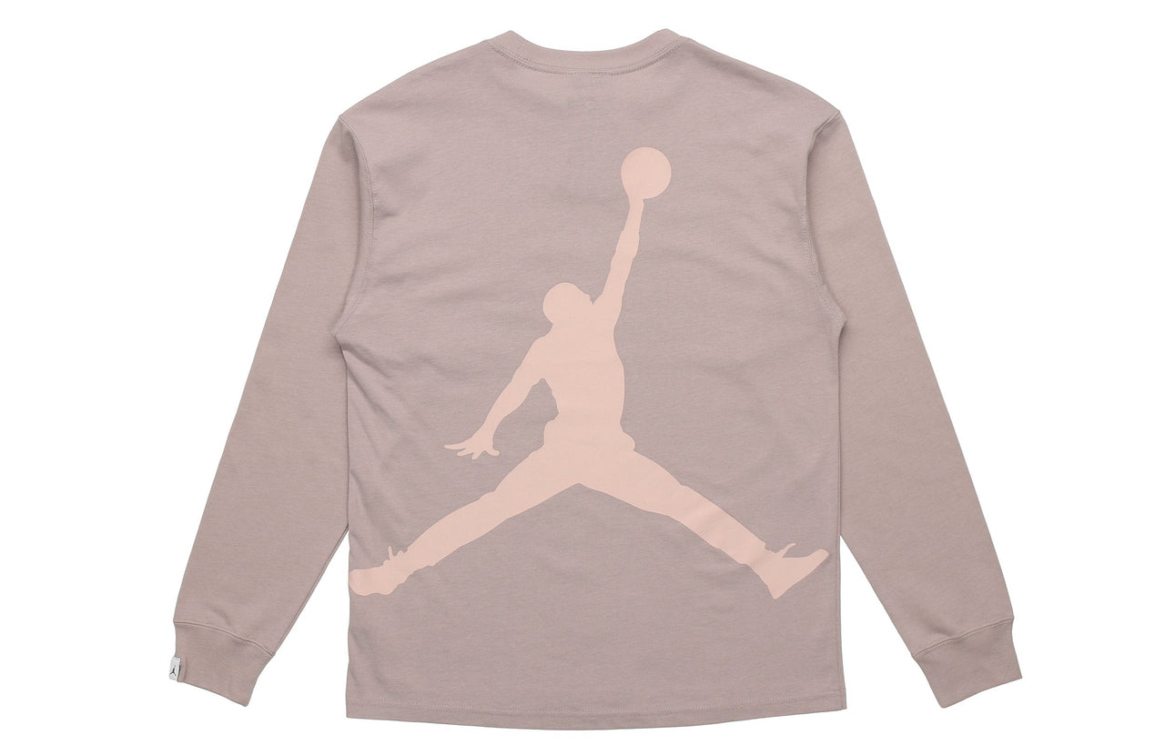 Air Jordan Back Logo Round Neck Pullover Long Sleeves Yellow DO2319-245