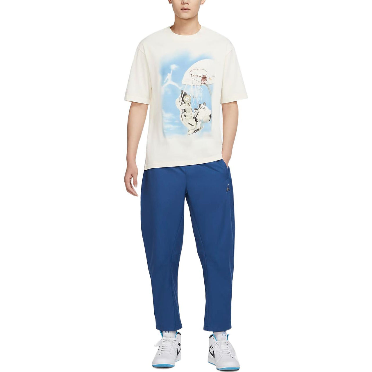 Air Jordan Elastic Brand Casual Pants Men's French Blue DR3095-493