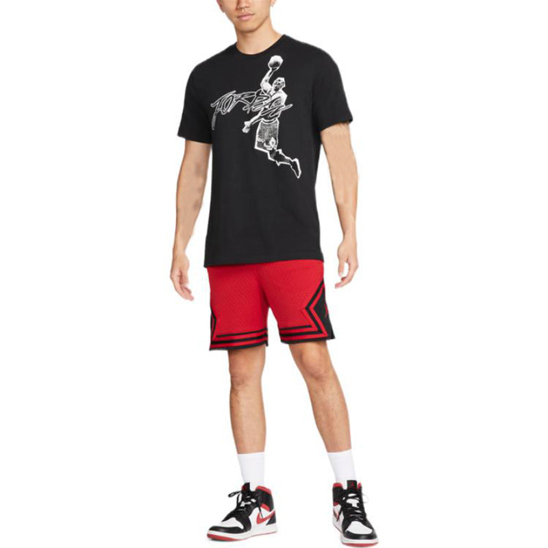 Men's Air Jordan Sport Dri-Fit Stripe Detail Drawstring Lacing Straight Shorts Red DH9076-687