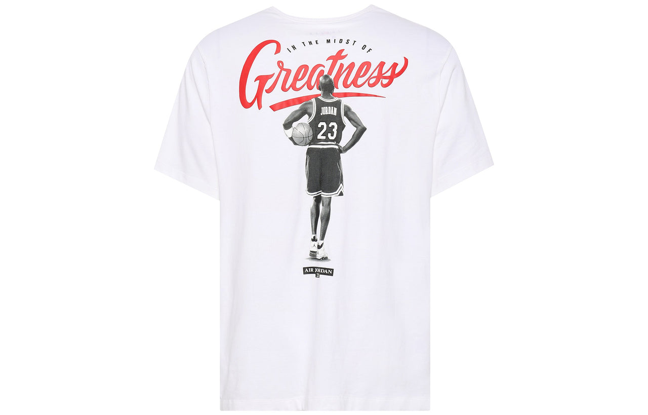 Air Jordan Man Back Print Basketball Short Sleeve Men White CI0079-100