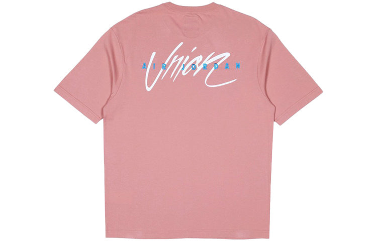 Air Jordan x Union LA Dunk Printing Sports Round Neck T-Shirt 'Pink' CZ1457-695