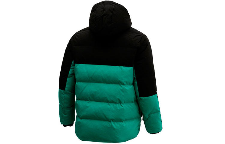 Air Jordan Casual Sports hooded Stay Warm Down Jacket Black Green Colorblock CK6662-011