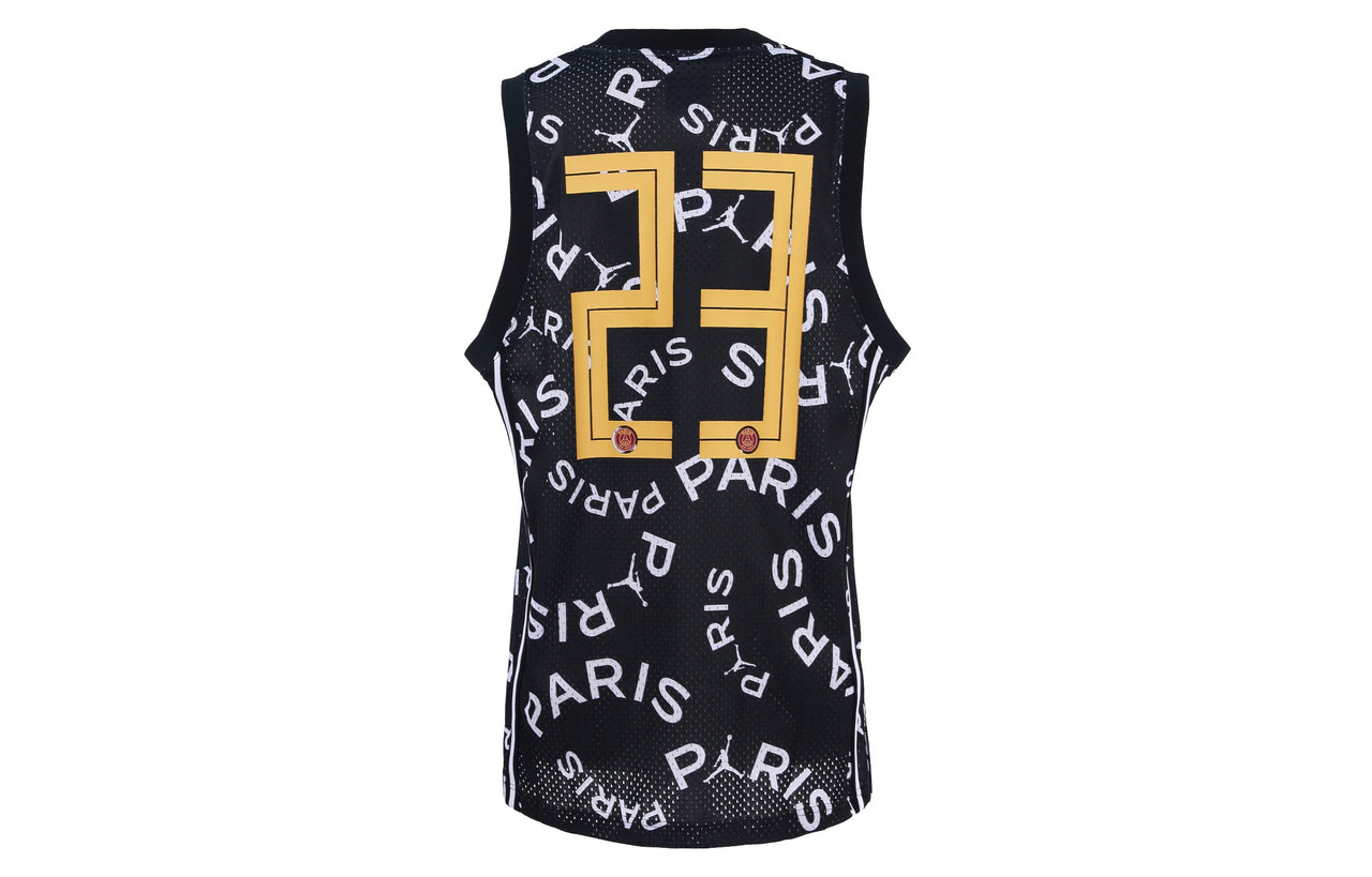 Air Jordan Paris Saint-Germain Printing Basketball Tops Vest Black CK9669-010