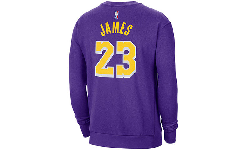 Air Jordan Los Angeles Lakers Fleece Round Neck Long Sleeves Purple CN1052-504