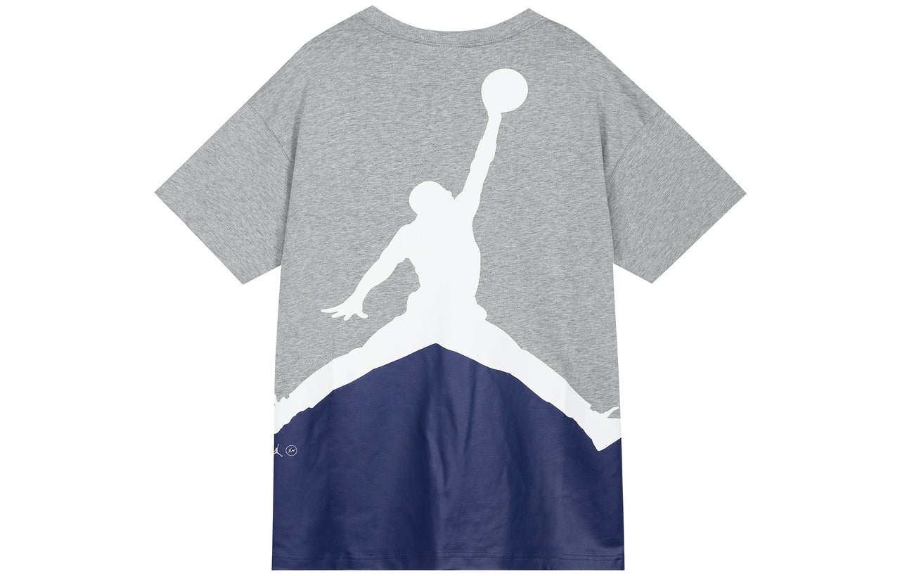 Air Jordan x Fragment Design Crossover Solid Color Round Neck Short Sleeve Gray DA2986-063