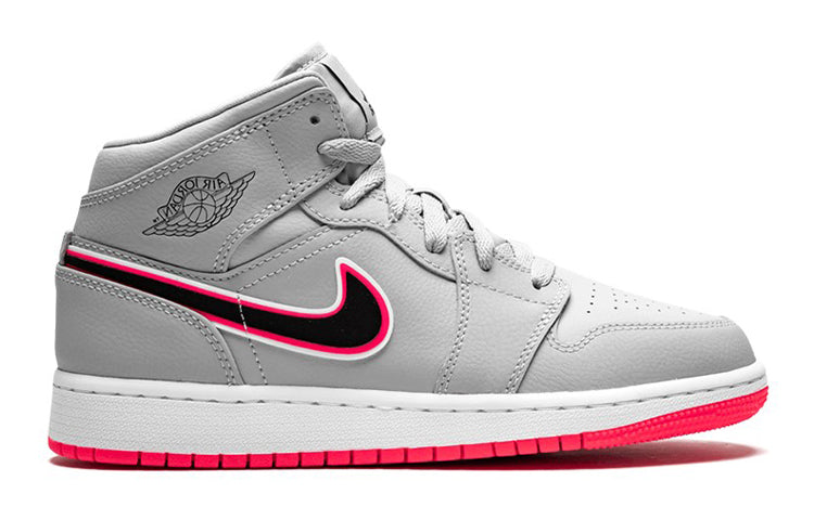 (GS) Air Jordan 1 Mid 'Wolf Grey Pink' 555112-060