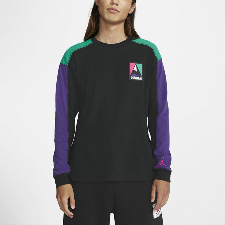 Air Jordan Winter Utility Colorblock logo Casual Round Neck Black CT3382-010