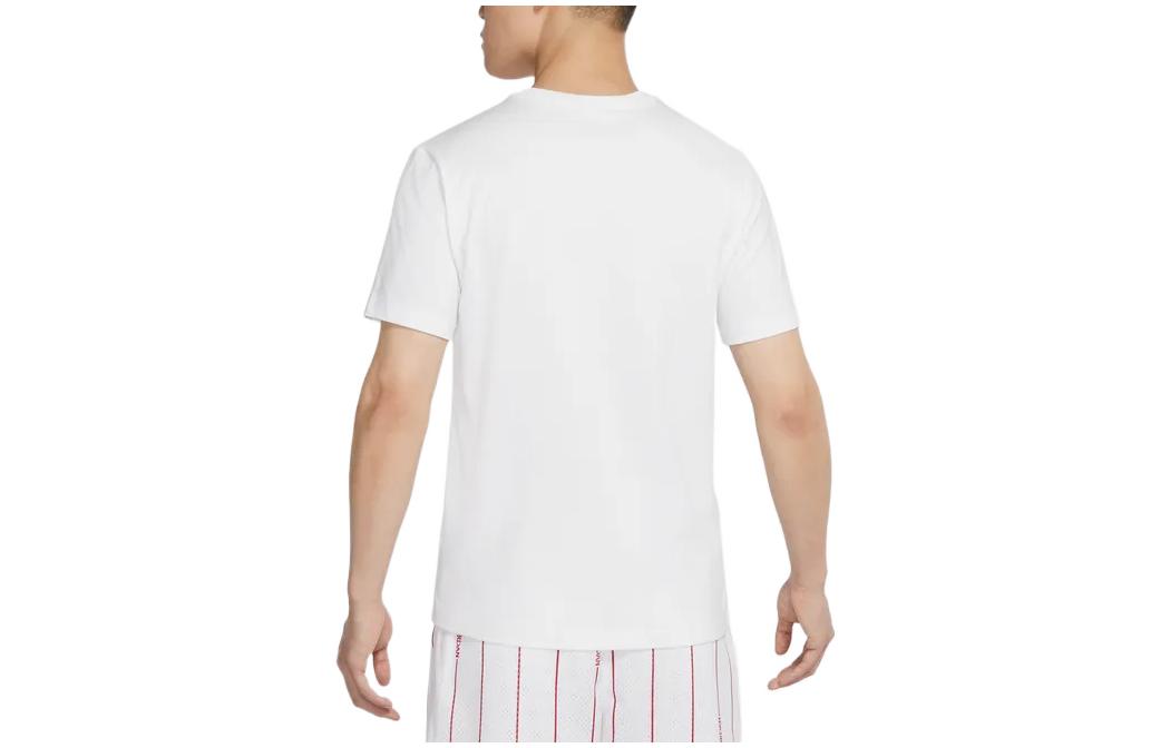 Men's Air Jordan Logo Printing Pattern Pullover Round Neck Short Sleeve White T-Shirt DZ4518-100