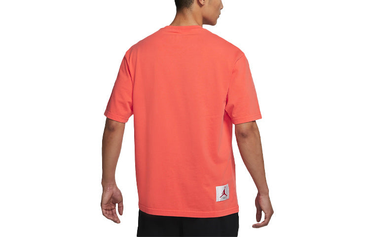 Air Jordan Flight Flying Man Printing Basketball Sports Short Sleeve Orange CV5109-884