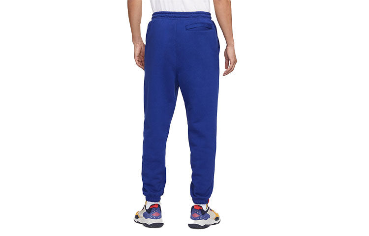 Men's Air Jordan Printing High Waist Bundle Feet Loose Sports Pants/Trousers/Joggers Deep Sapphire Blue DJ0192-455