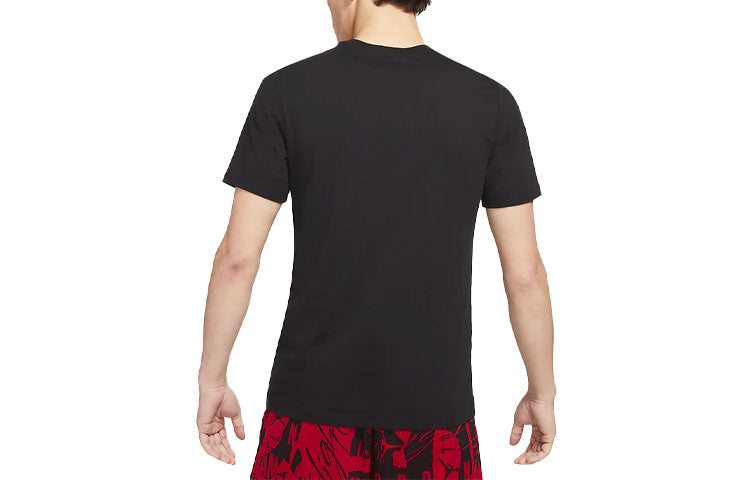 Air Jordan Jumpman Flight Basketball Sports Printing Round Neck Short Sleeve Black DA9880-010