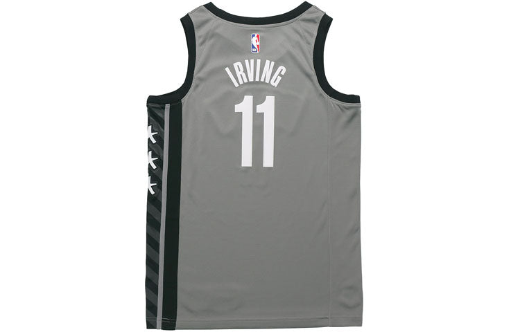 Air Jordan NBA Sports Basketball Jersey SW Fan Edition 2020-21 Season Brooklyn Nets Kyrie Irving 11 Black Gray CV9469-008