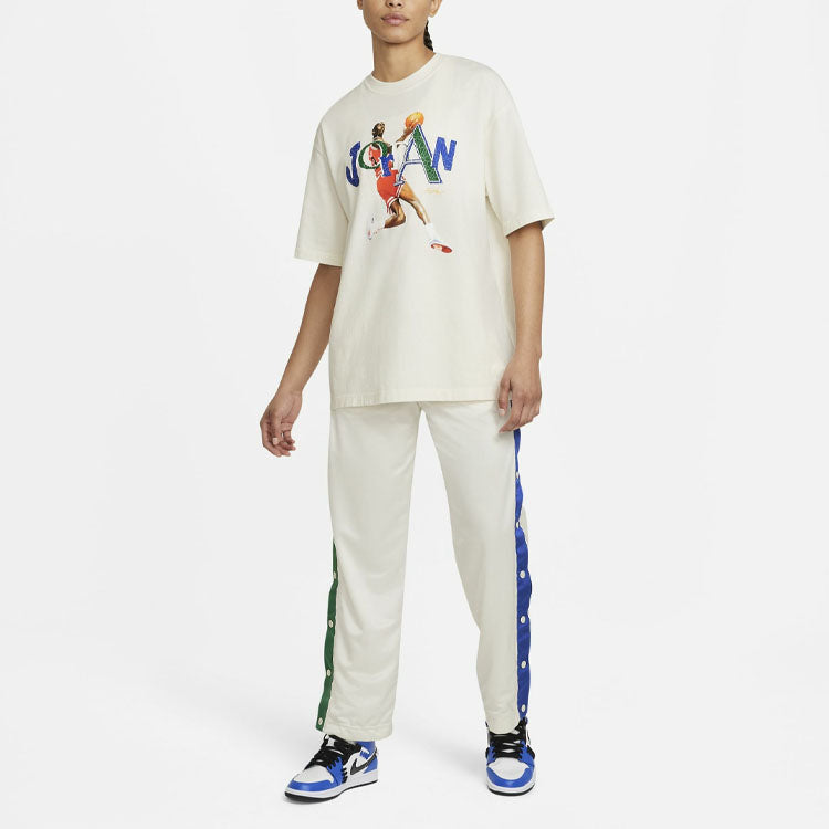 Air Jordan x Aleali May Crossover Printing Basketball Sports Short Sleeve White DH3852-133