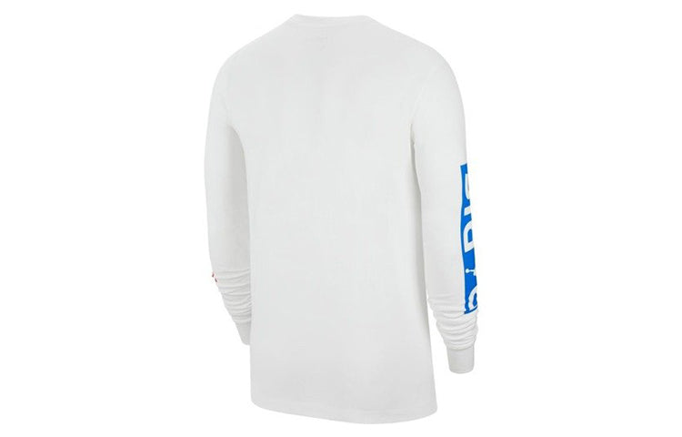 Air Jordan Chest Round Neck Pullover Long Sleeves T-Shirt Men's White BQ8382-101