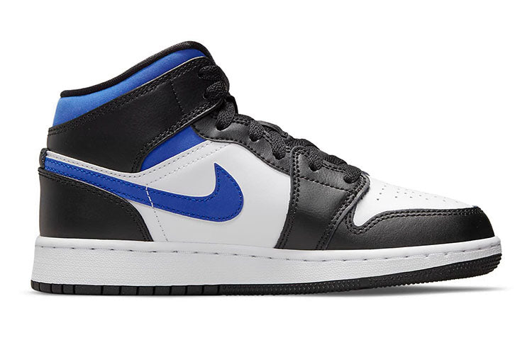 (GS) Air Jordan 1 Mid 'White Black Racer Blue' 554725-140