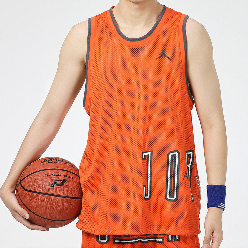 Air Jordan Sport Dna Logo Printing Reversible Breathable Basketball Sports Vest Orange DA7235-803