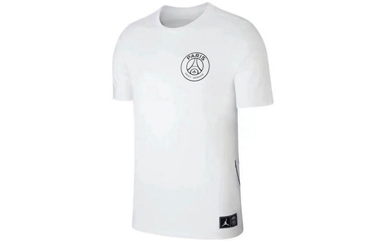 Air Jordan Paris Saint-Germain Printing logo Sports Round Neck Short Sleeve White BQ4274-100