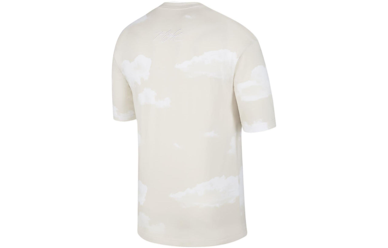 Men's Air Jordan Casual Printing Round Neck Pullover Short Sleeve Sail White T-Shirt DM1437-133