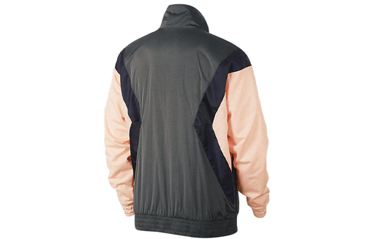 Air Jordan Flight Casual Sports Long Sleeve Stand Collar Jacket Grey/Pink AO0556-272