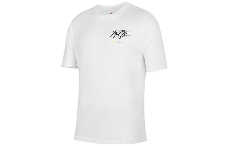 Air Jordan Alphabet Logo Back Printing Short Sleeve White DM1447-100