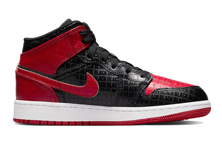 (GS) Air Jordan 1 Mid SS 'Black + Red = Bred' DM9650-001