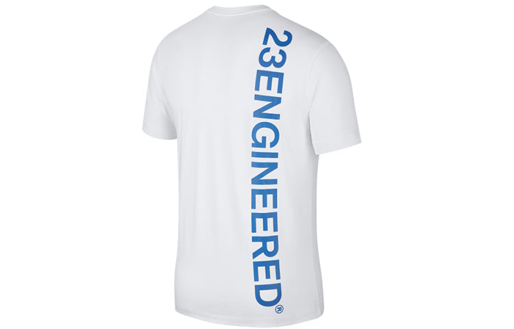 Air Jordan 23 Engineered Sports Round Neck Short Sleeve White Blue AT8818-101