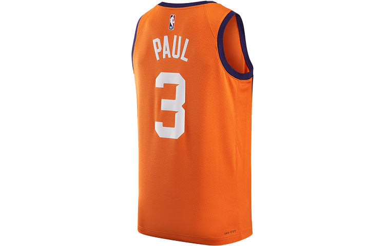 Men's Air Jordan NBA Retro Basketball Jersey/Vest SW Fan Edition 20 Season Knicks Phoenix Suns Paul No. 3 Orange CV9491-848