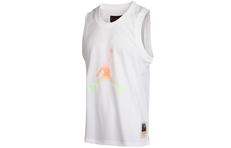 Air Jordan Causual Ventilate Basketball Sports Sleeveness Vest Men's White CZ4860-100