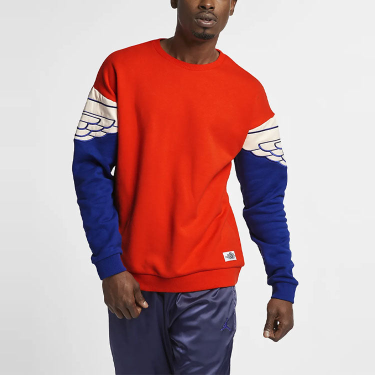 Air Jordan Splicing Wings Pattern Casual Round Neck Pullover AO0427-891