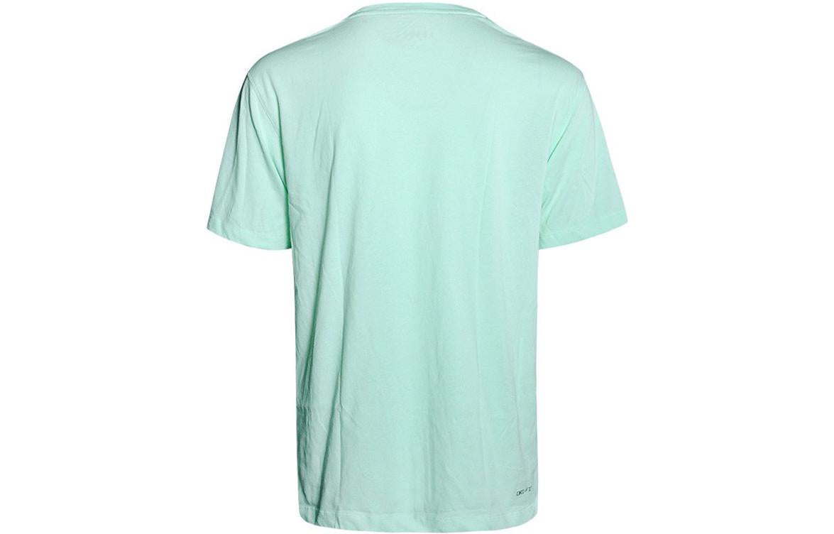 Men's Air Jordan Solid Color Logo Round Neck Pullover Short Sleeve Mint Green T-Shirt DH8922-379