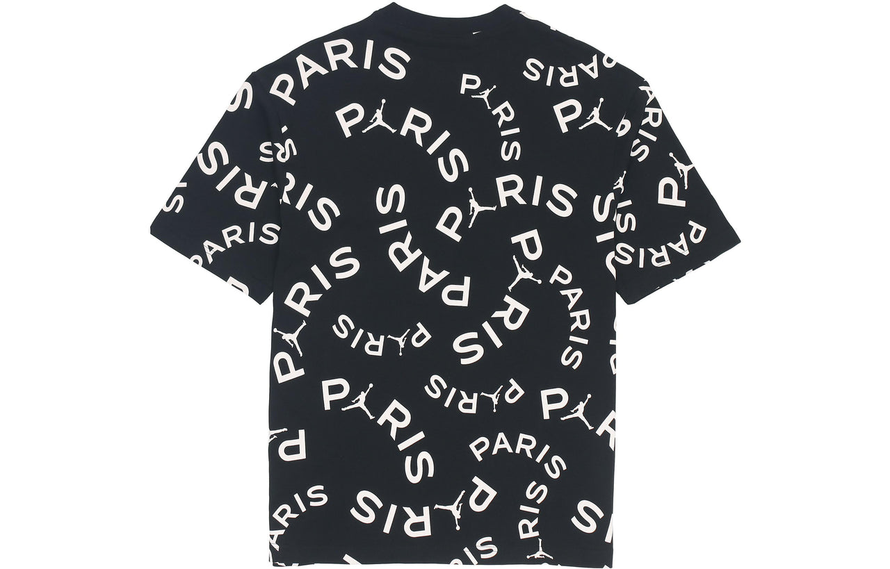 Air Jordan Paris Saint-Germain Jock Tag Alphabet Short Sleeve Black CK9788-010