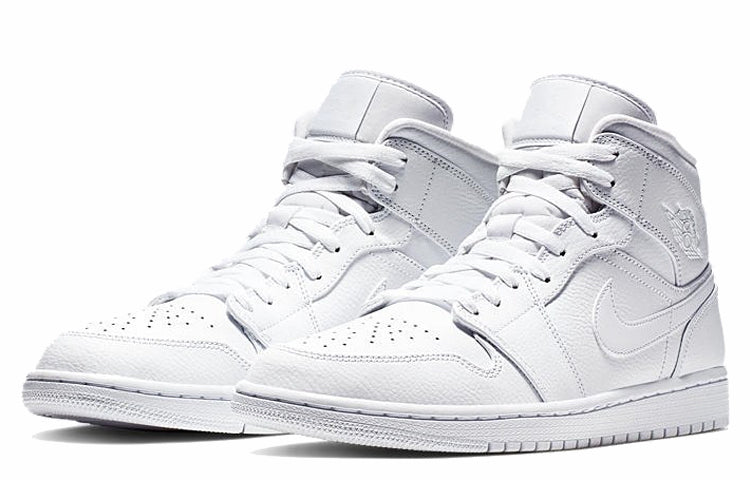 Air Jordan 1 Mid 'Triple White 2019' 554724-129