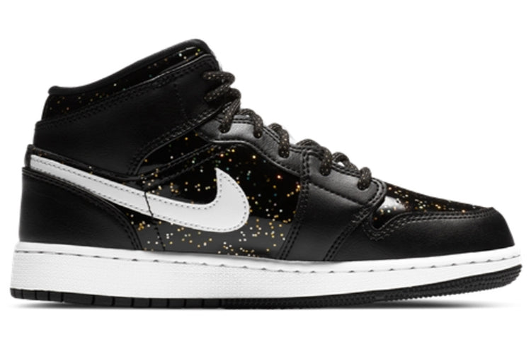 (GS) Air Jordan 1 Mid SE 'Black Glitter' AV5174-001