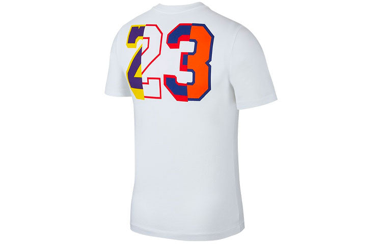 Air Jordan Colorful Round Neck Short Sleeve T-Shirt Men's White AT8943-100