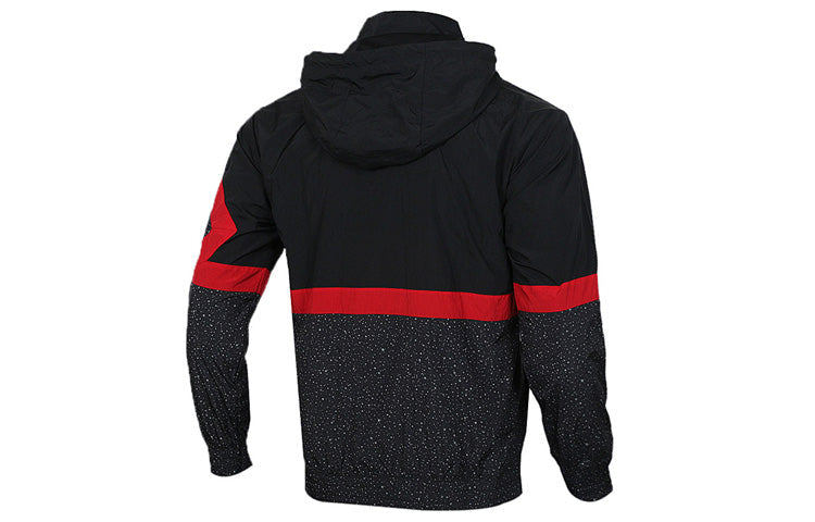 Air Jordan Diamond Cement Jacket Running Training Sports Hooded Jacket Black Red AR3243-010