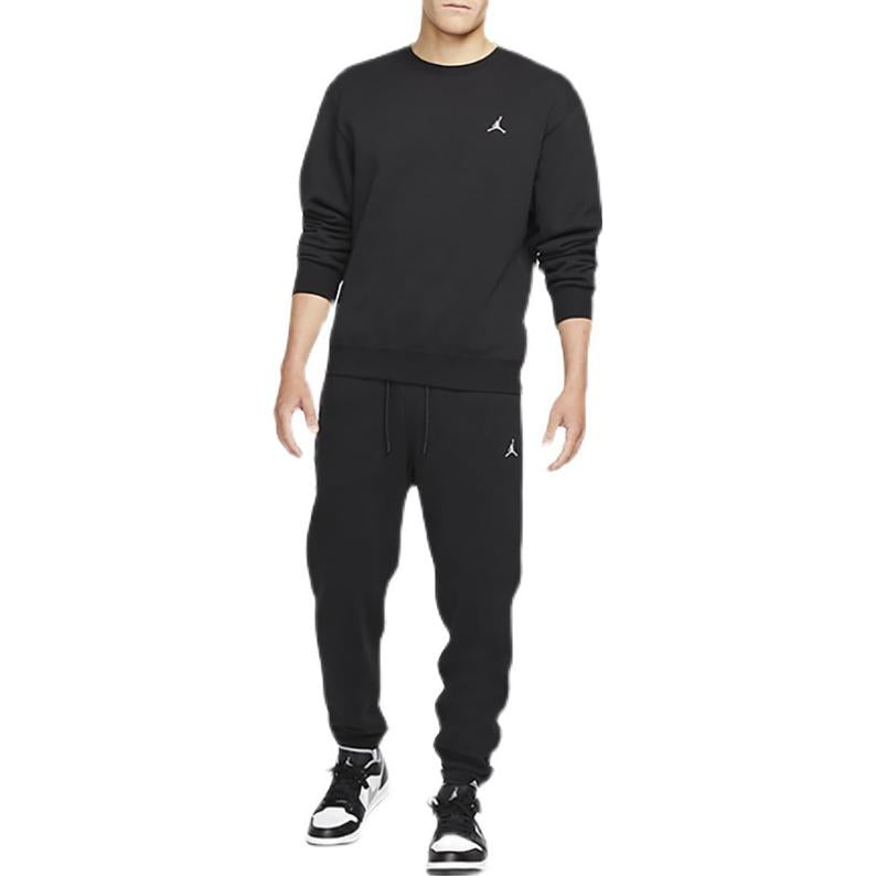 Men's Air Jordan Solid Color Logo Printing Drawstring Lacing Training Sports Pants/Trousers/Joggers Black DA9821-010