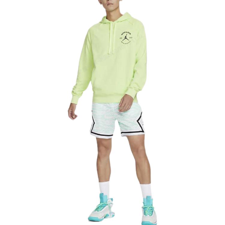 Air Jordan Solid Color Drawstring Hoodie Men's Light Lime DV1291-383