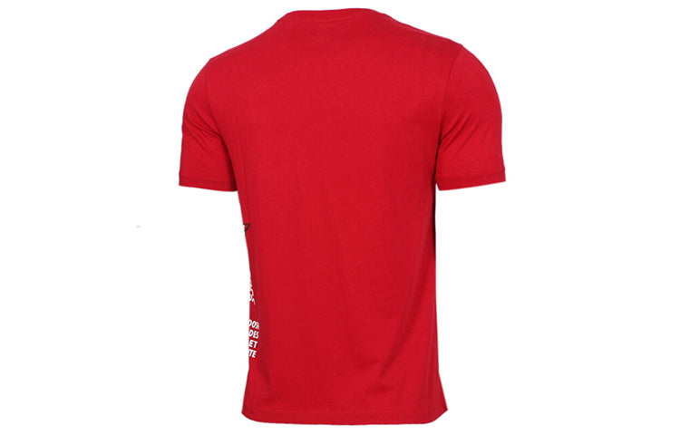 Men's Air Jordan Basketball Printing Sports Round Neck Short Sleeve Red T-Shirt AQ3847-687