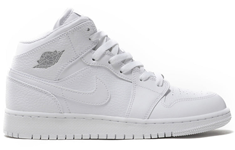 (GS) Air Jordan 1 Retro Mid 'White Pure Platinum' 554725-109