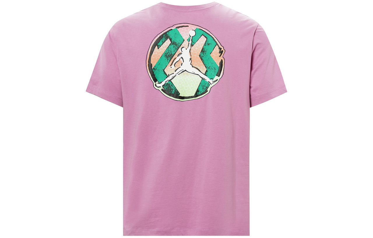 Men's Air Jordan Sport Dna Flying Man Casual Logo Sports Round Neck Solid Color Short Sleeve Pink T-Shirt CZ8084-591