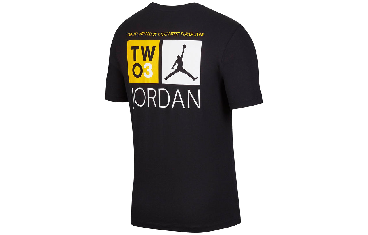 Air Jordan Legacy 2 Casual Sports Printing Short Sleeve Black CZ1198-010