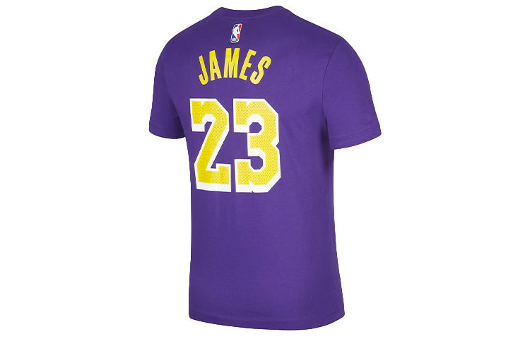 Air Jordan NBA Statement Edition Los Angeles Lakers LeBron James No. 23 Basketball Sports Short Sleeve Purple CV9987-551