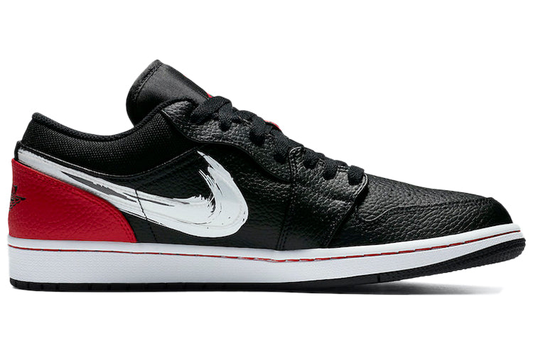 Air Jordan 1 Low 'Brushstroke Swoosh - Black Red' DA4659-001