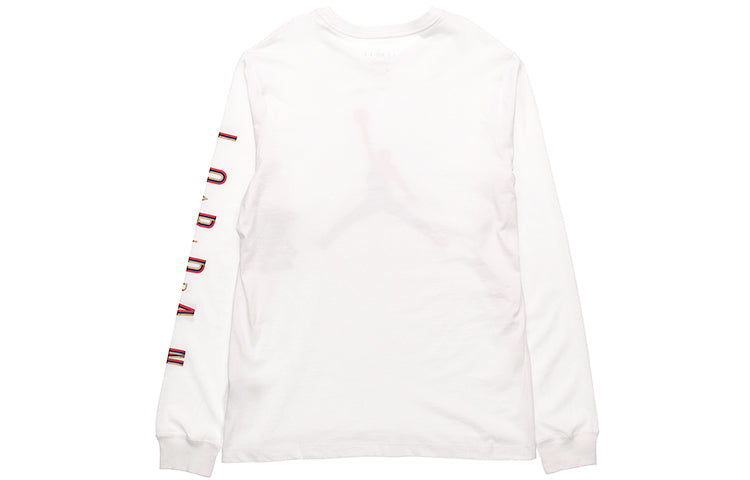 Air Jordan Alphabet Multi-Color Logo Round Neck Long Sleeves White CN3503-100