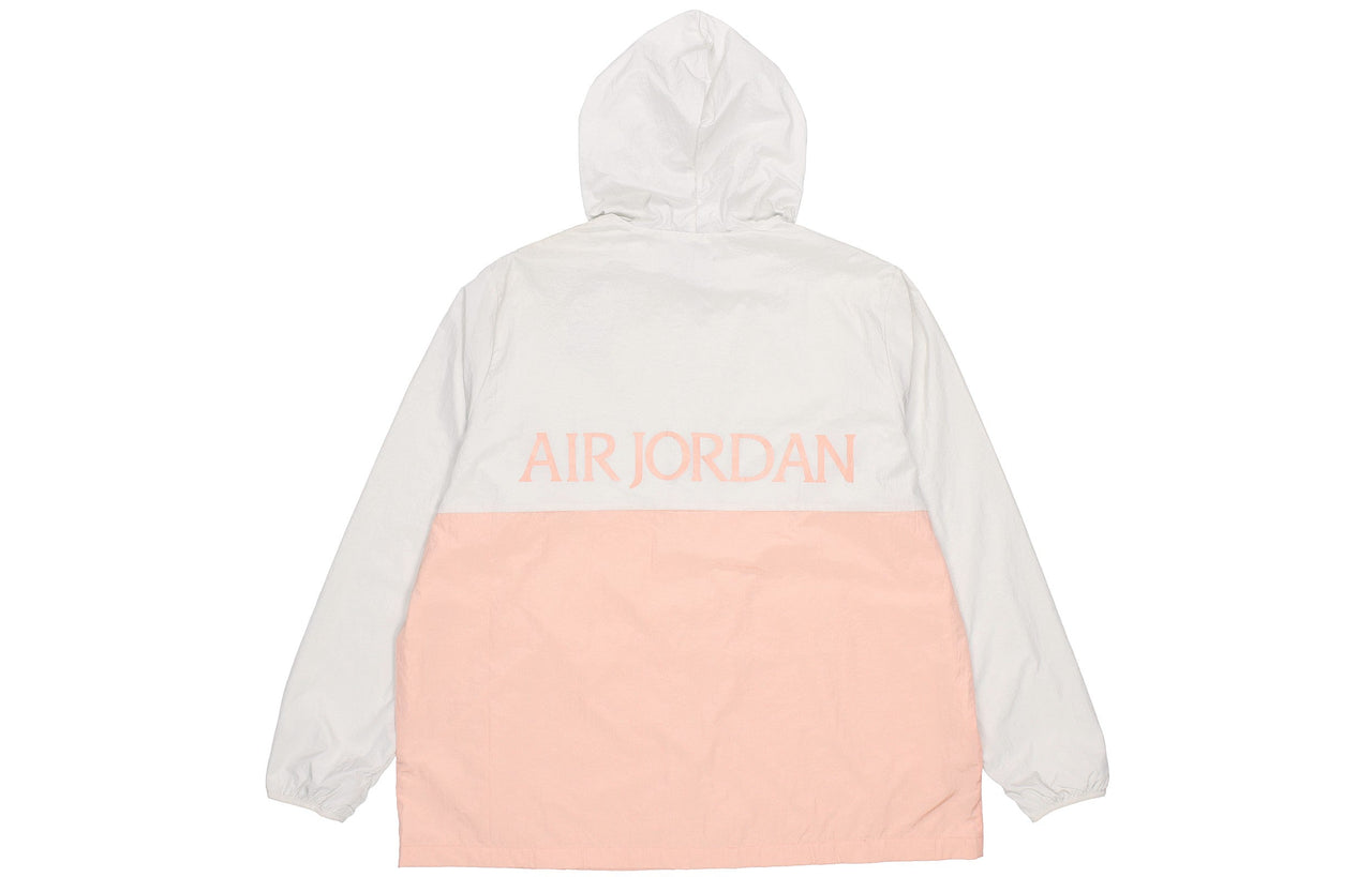 Air Jordan Alphabet Printing Basketball Sports Hooded Jacket White Pink CK2218-072