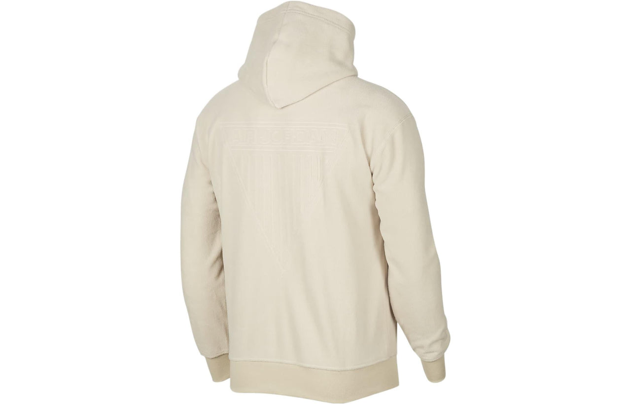 Air Jordan Solid Color Embroidered Hooded Long Sleeves Hoodie Men's Khaki DV1572-206